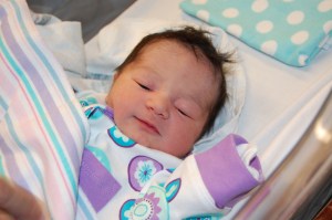 Elizabeth at one day old.